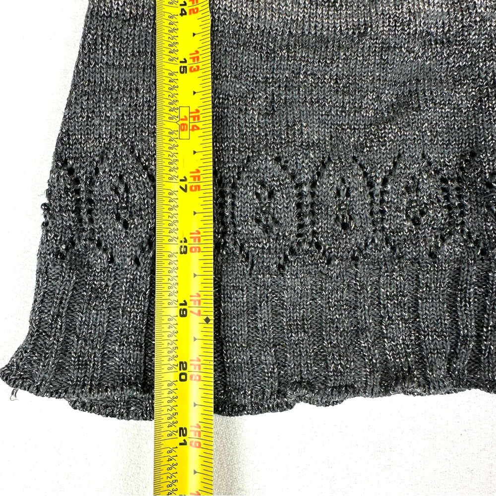 Easel Crochet Beaded Metallic Sweater Tank Criss Cross Back - Picture 8 of 8